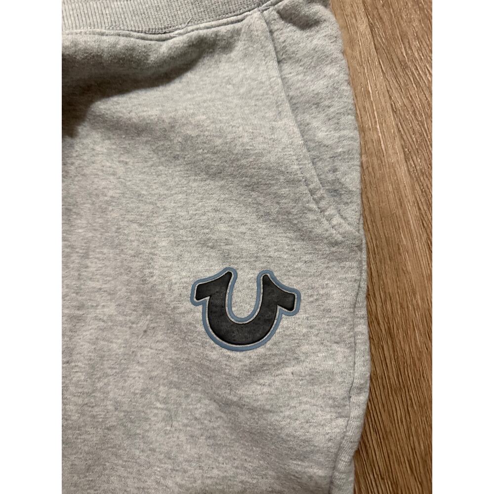 True Religion Jogger Sweatpants Mens Large Gray Fleece Logo Lounge Athletic - Picture 6 of 6